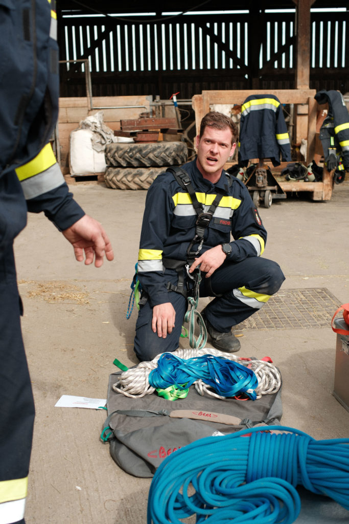 Feuerwehr Zettling bei der Osterübung 2026 mit Rotem Kreuz Lieboch
